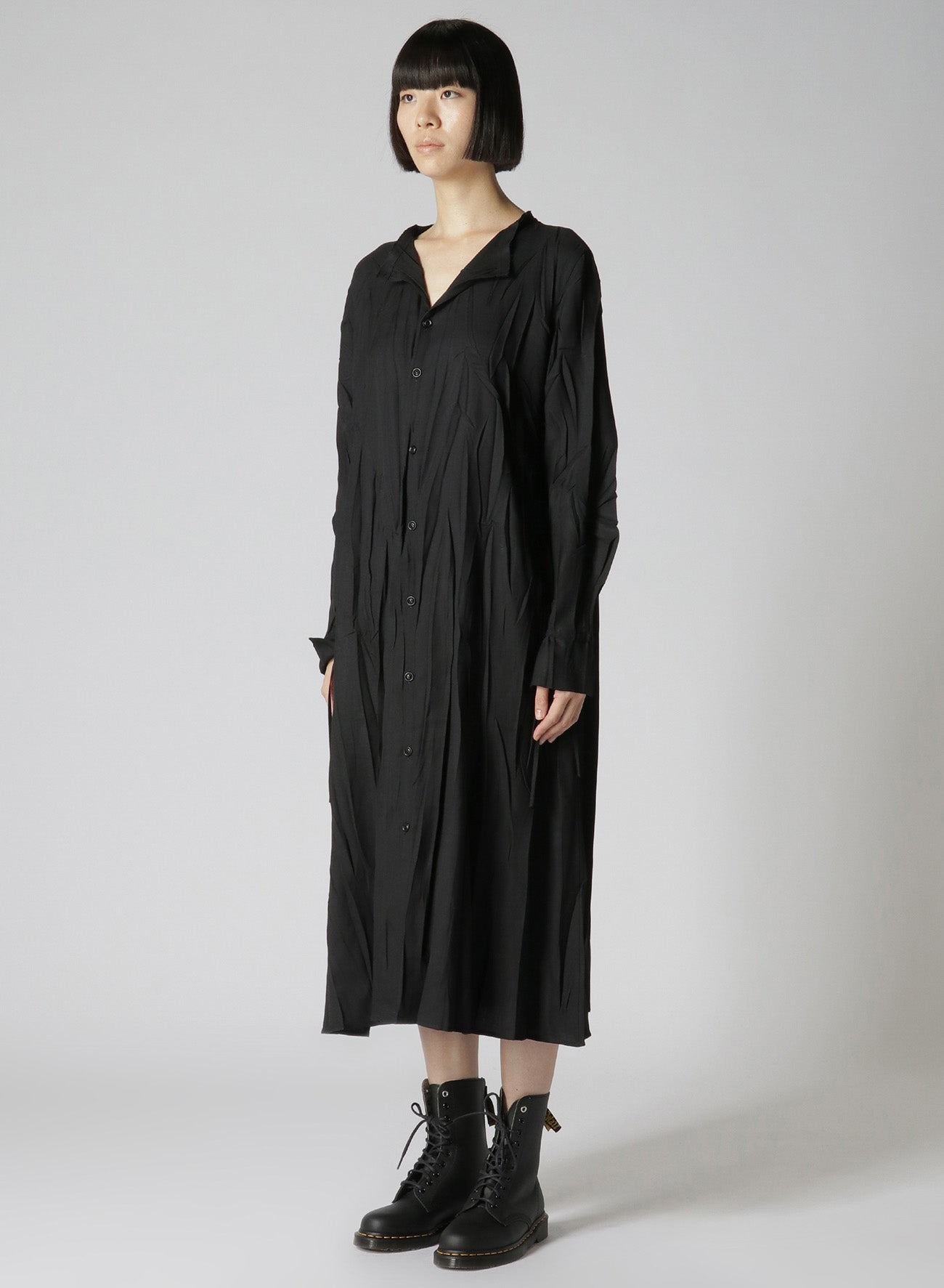 Pe/W WRINKLED SHIRT DRESS