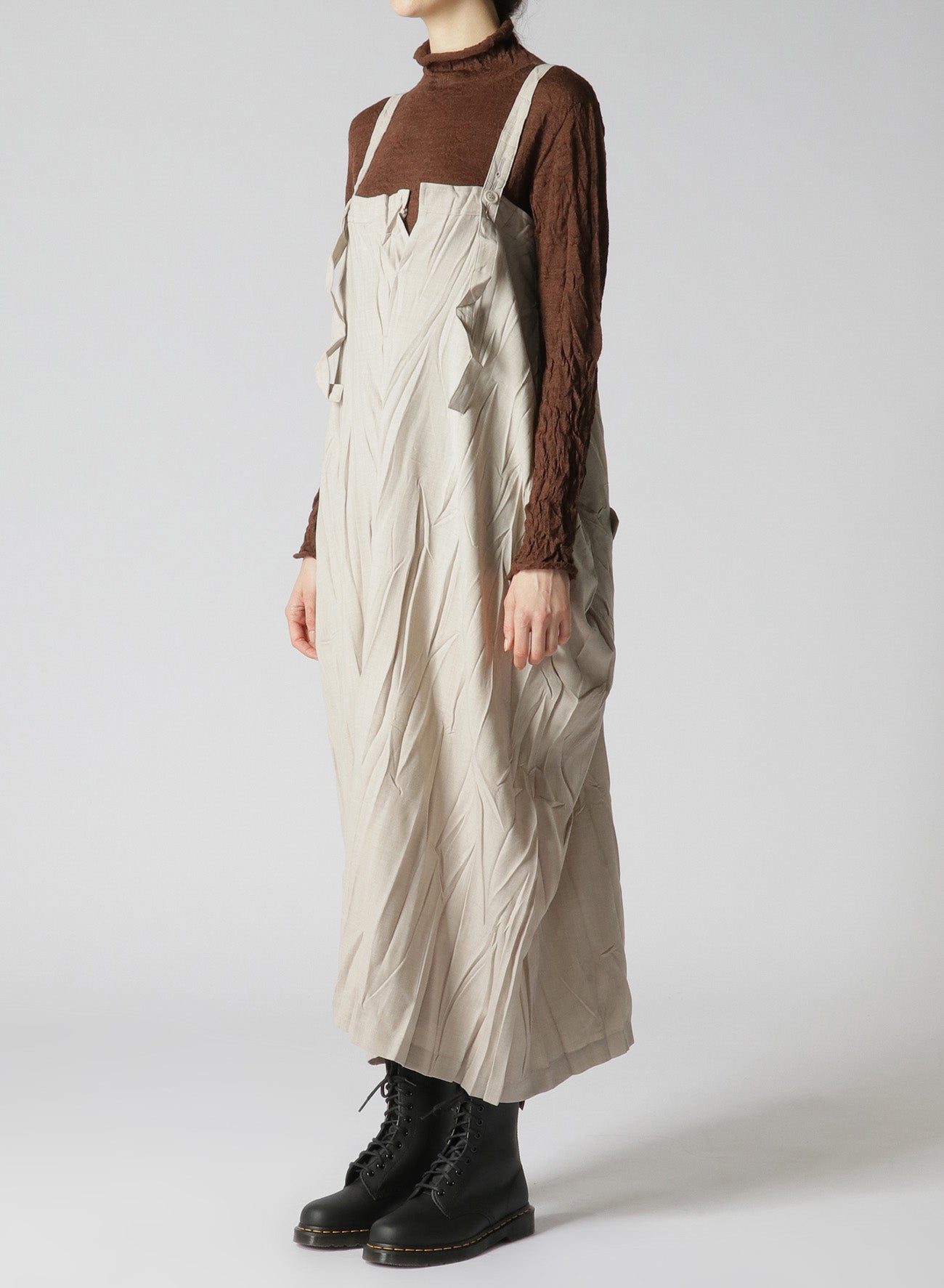 Pe/W WRINKLED STRAP DRESS