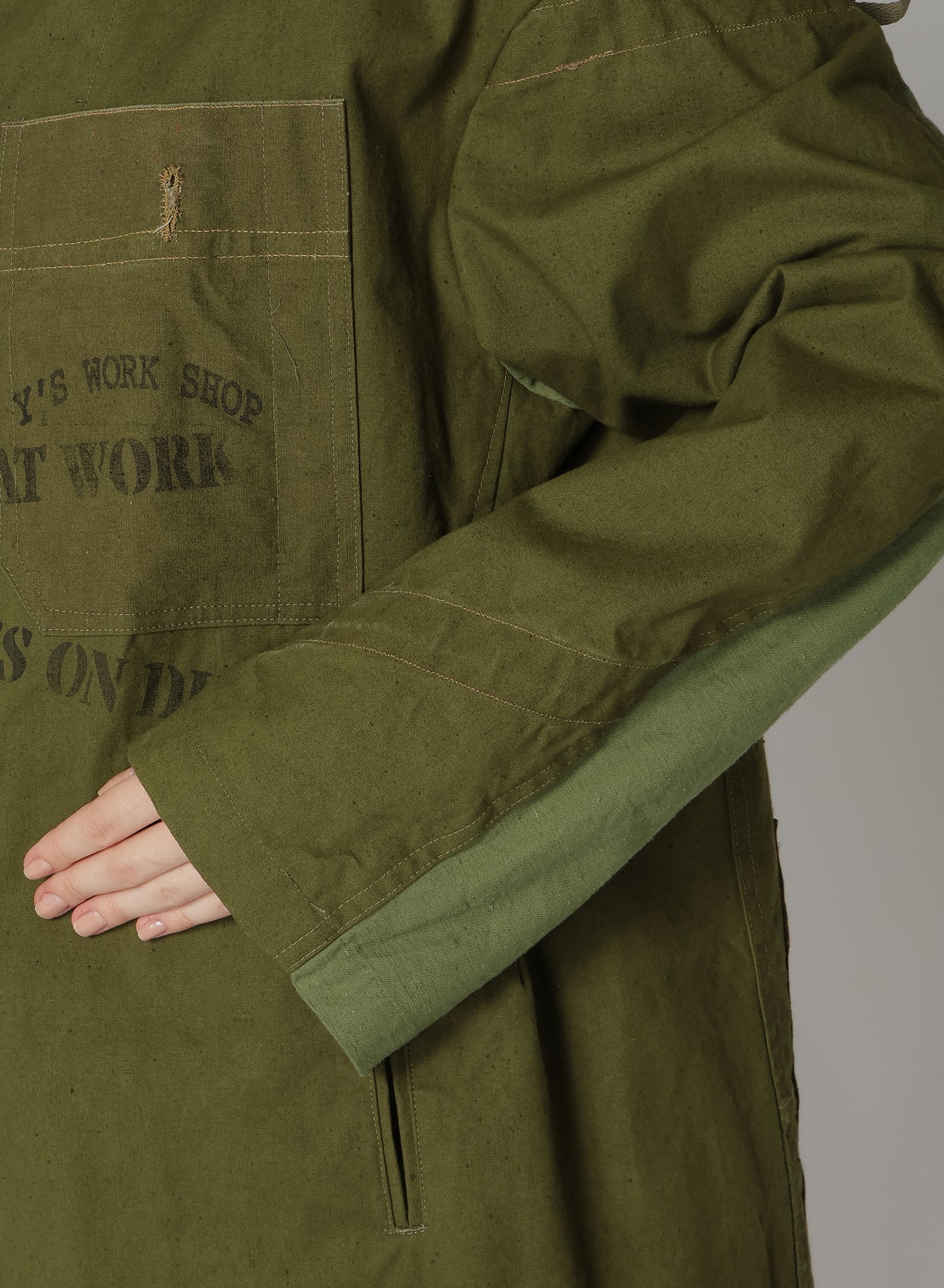 MILITARY TENT CLOTH DROP SLEEVE JACKET