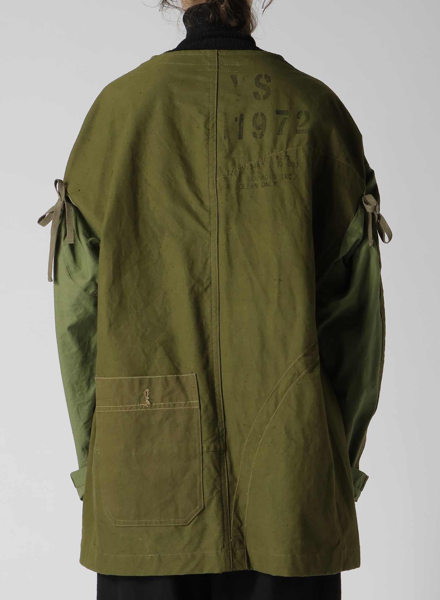 MILITARY TENT CLOTH DROP SLEEVE JACKET