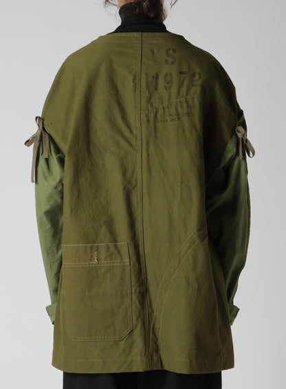 MILITARY TENT CLOTH DROP SLEEVE JACKET