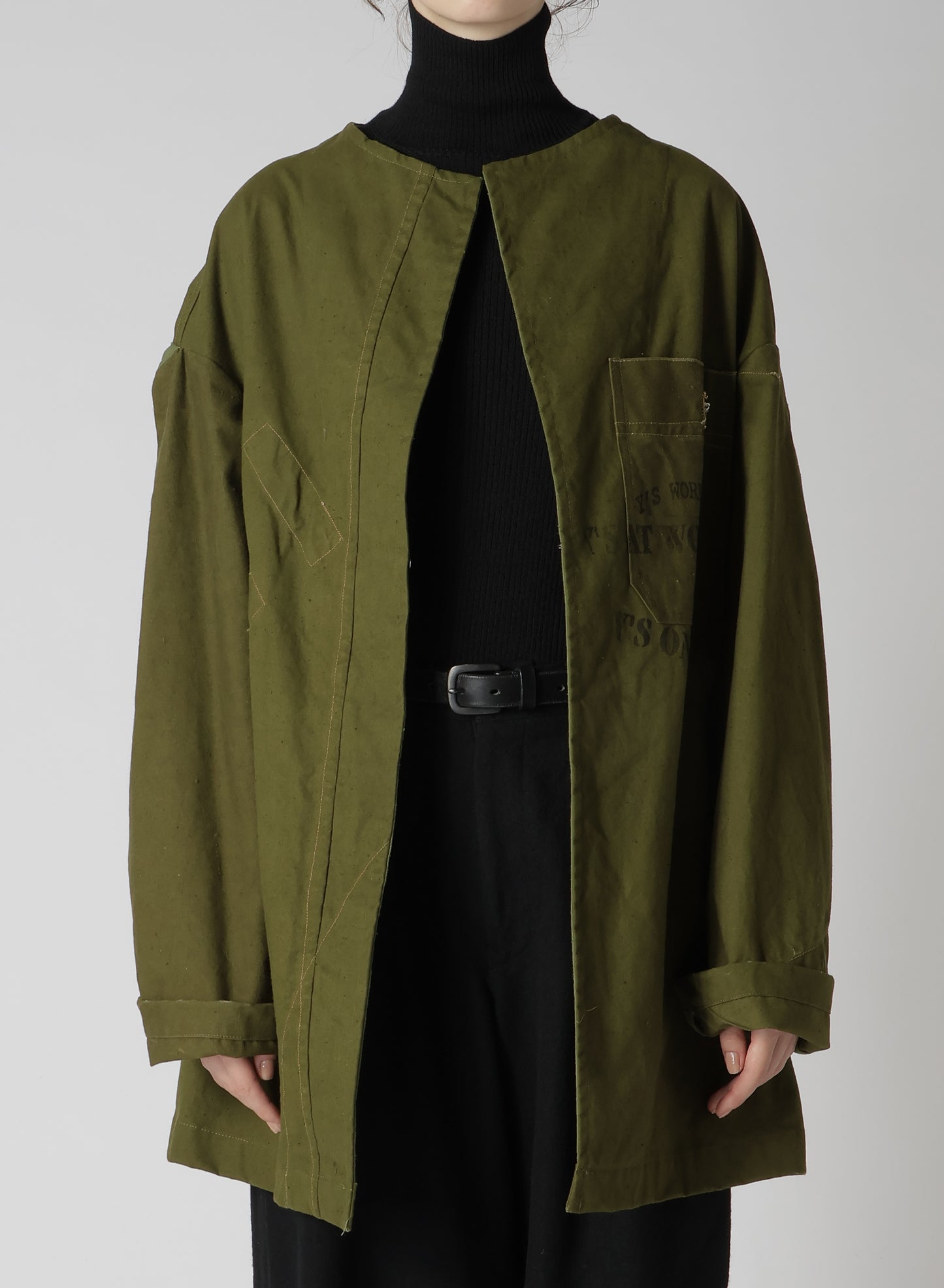 MILITARY TENT CLOTH DROP SLEEVE JACKET