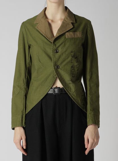 MILITARY TENT CLOTH SWALLOWTAIL TAILORED JACKET