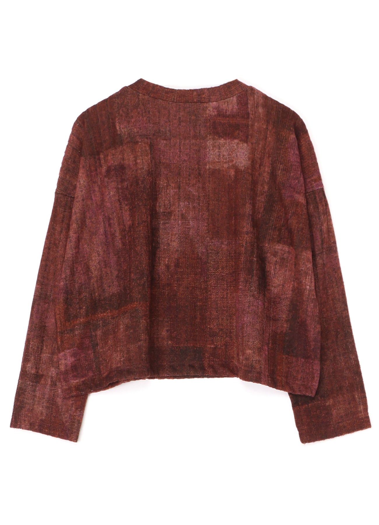 GRADATION PRINT LONG SLEEVE CROPPED T-SHIRT