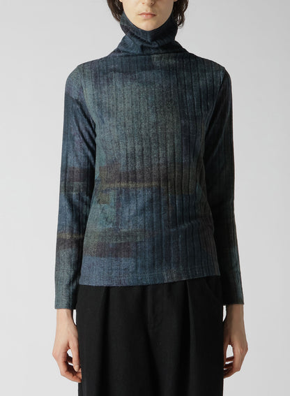 GRADATION PRINT TURTLENECK