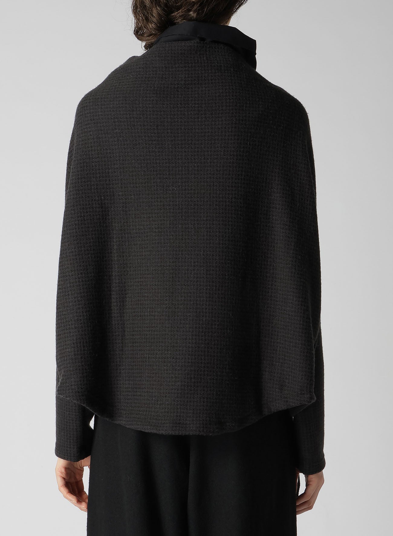 HOUNDSTOOTH JACQUARD LAYERED LONG SLEEVE SHIRT