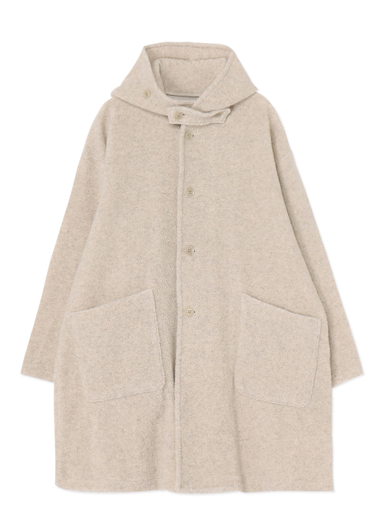 WOOL BREND PILE HOODED COAT