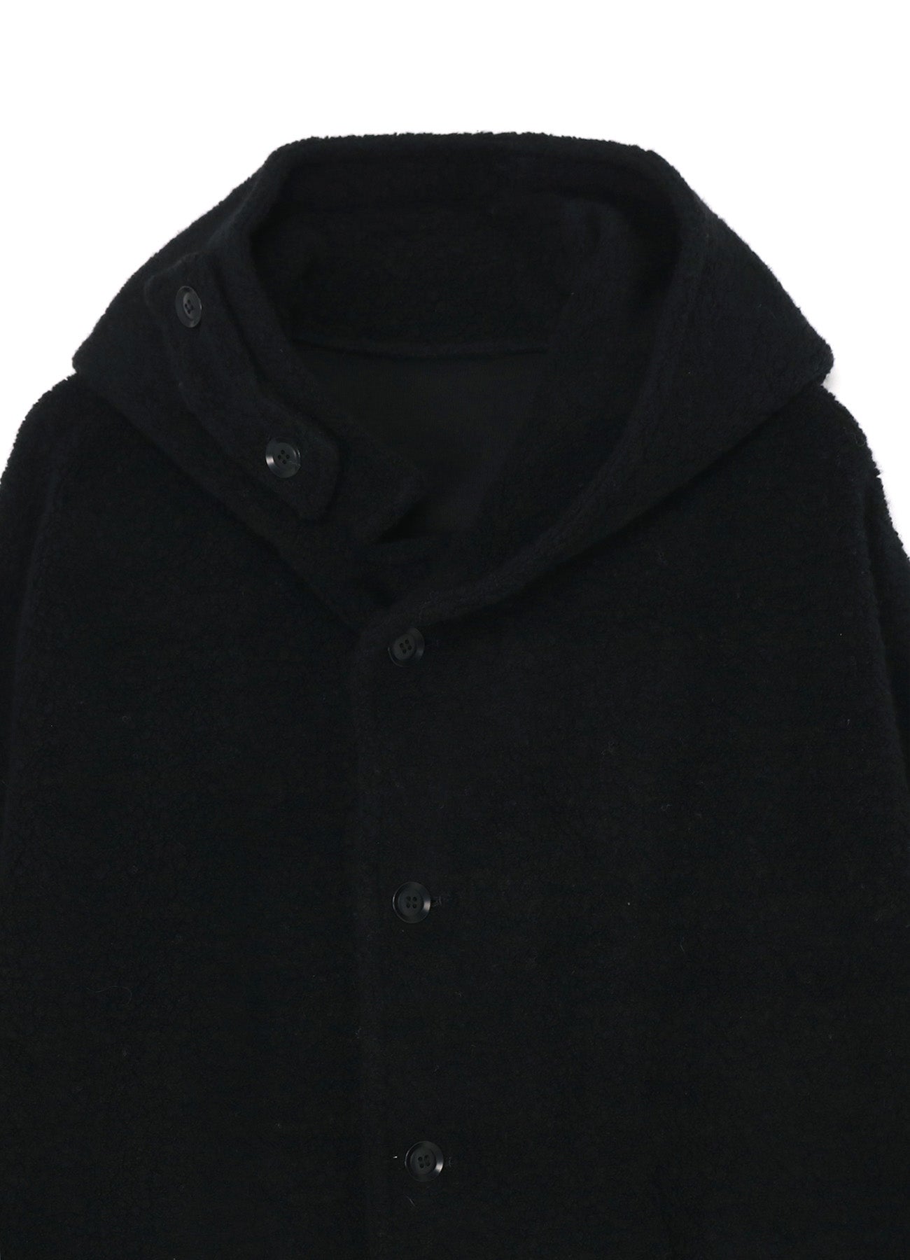 WOOL BREND PILE HOODED COAT