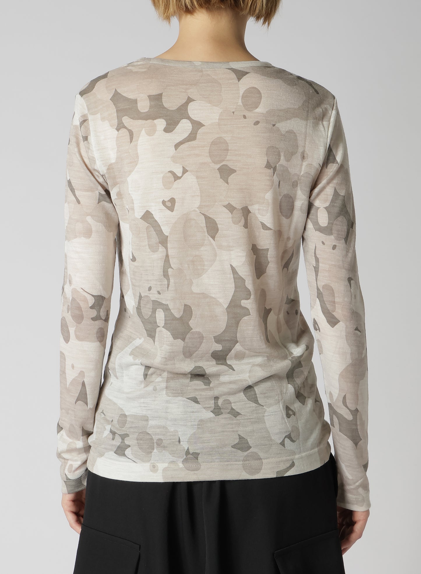 WOOL CAMOFRAGE LONG SLEEVE T-SHIRT