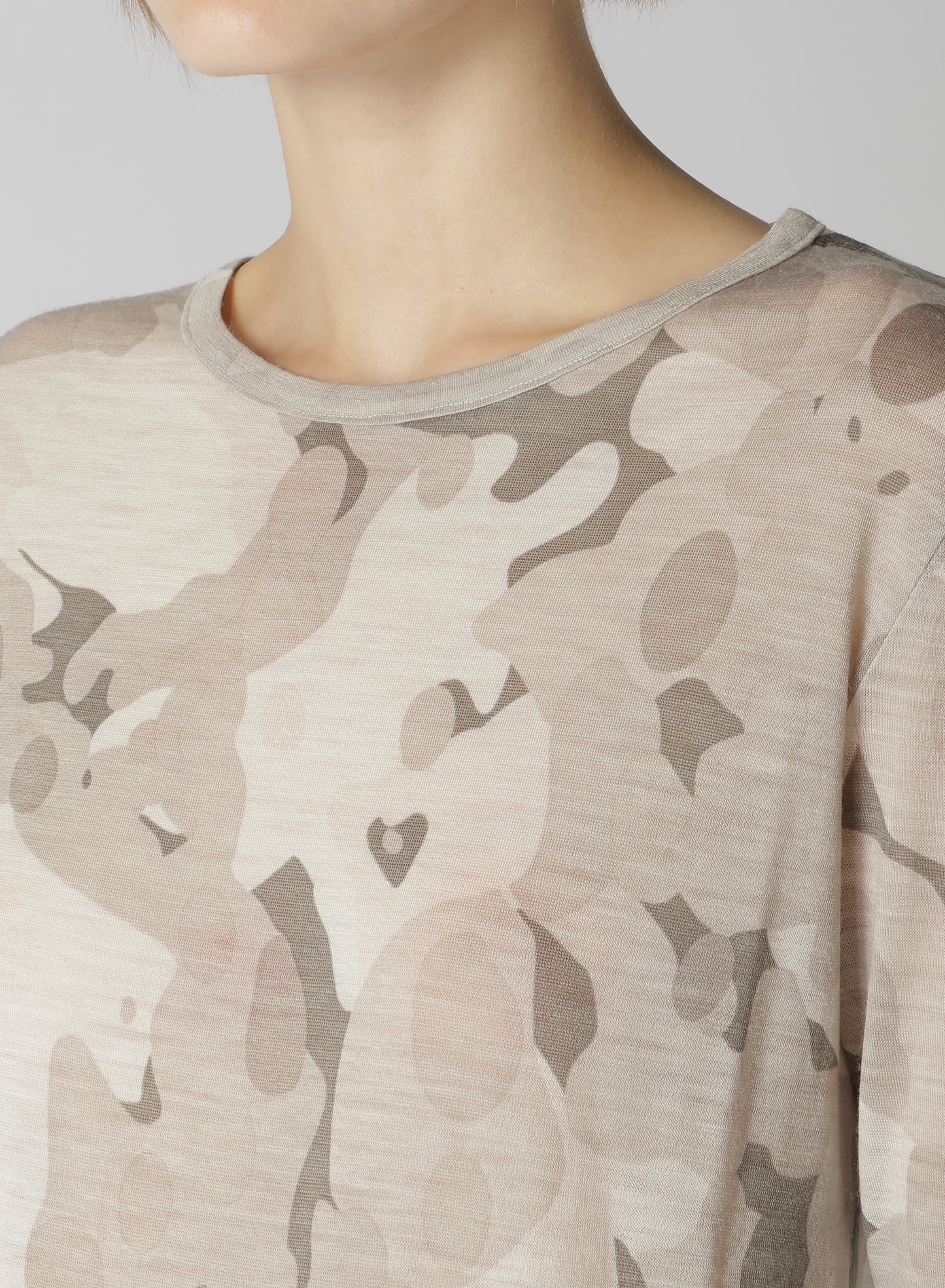 WOOL CAMOFRAGE LONG SLEEVE T-SHIRT