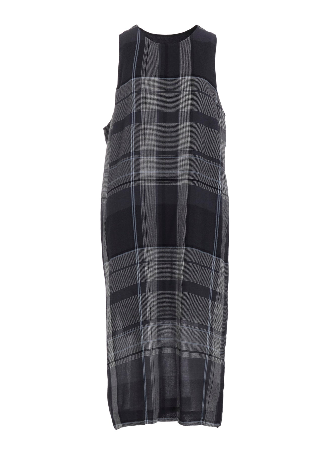 RY/NY GAUZE PLAID SLEEVELES DRESS