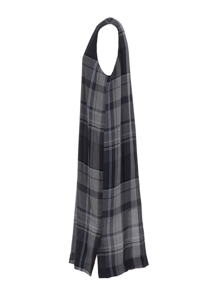 RY/NY GAUZE PLAID SLEEVELES DRESS