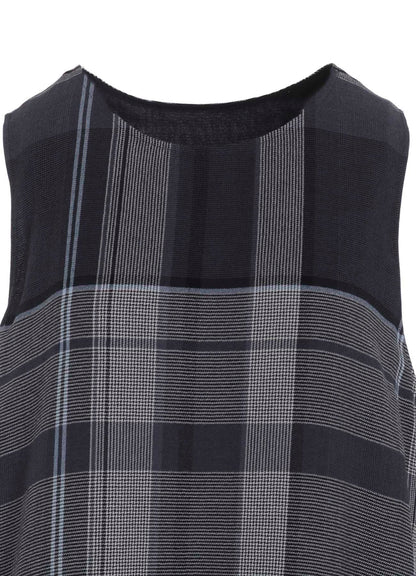 RY/NY GAUZE PLAID SLEEVELES DRESS