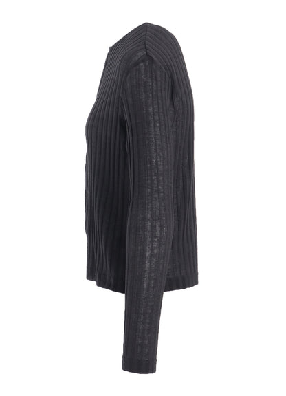 GAUZE RIB LONG SLEEVE CARDIGAN