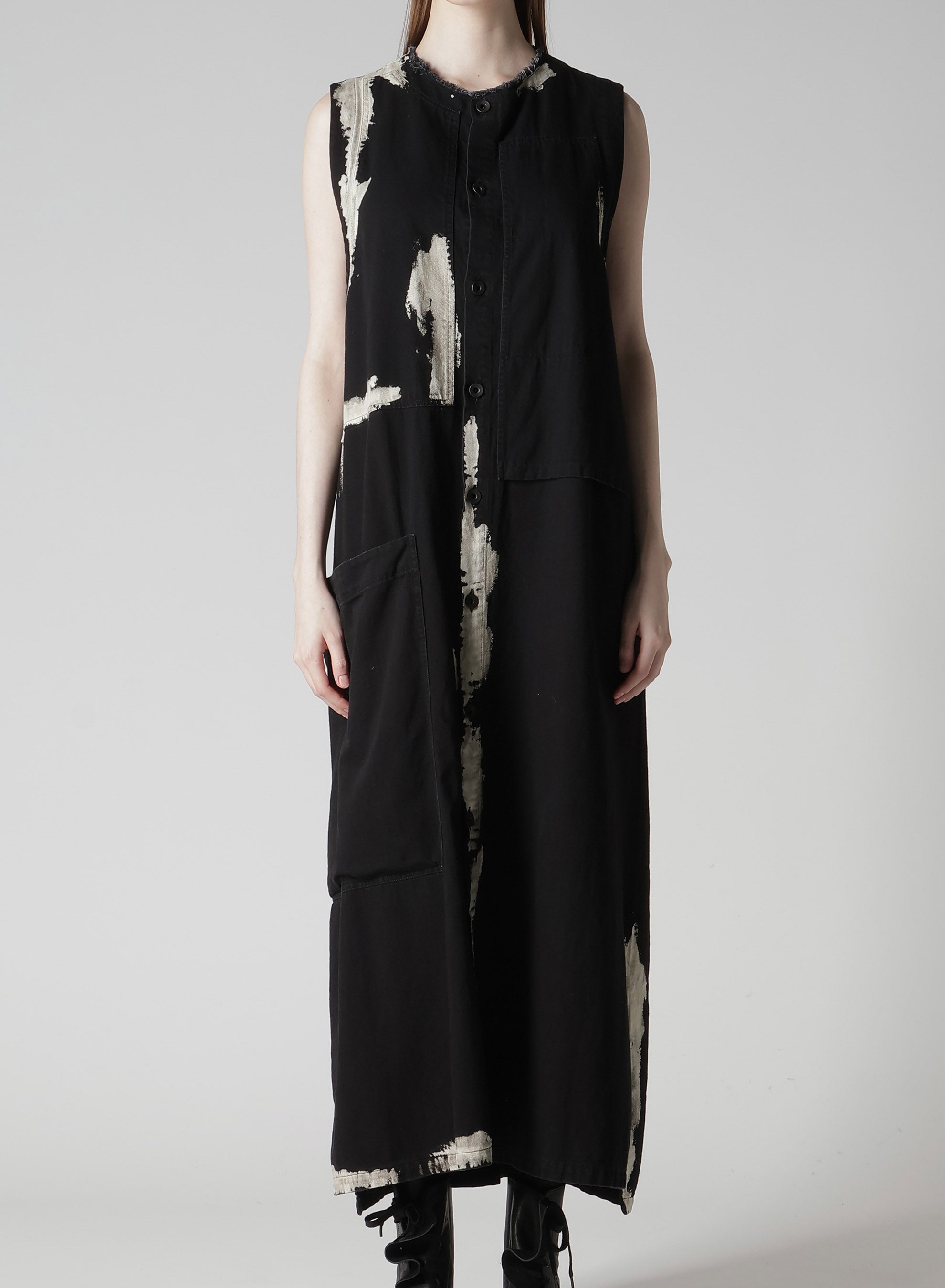 8OZ DENIM BRUSH BLEACH LONG DRESS – THE SHOP YOHJI YAMAMOTO