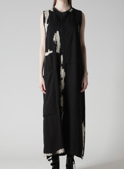 8OZ DENIM BRUSH BLEACH LONG DRESS