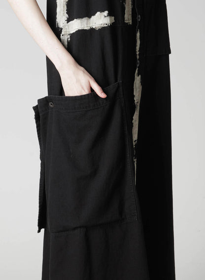 8OZ DENIM BRUSH BLEACH LONG DRESS