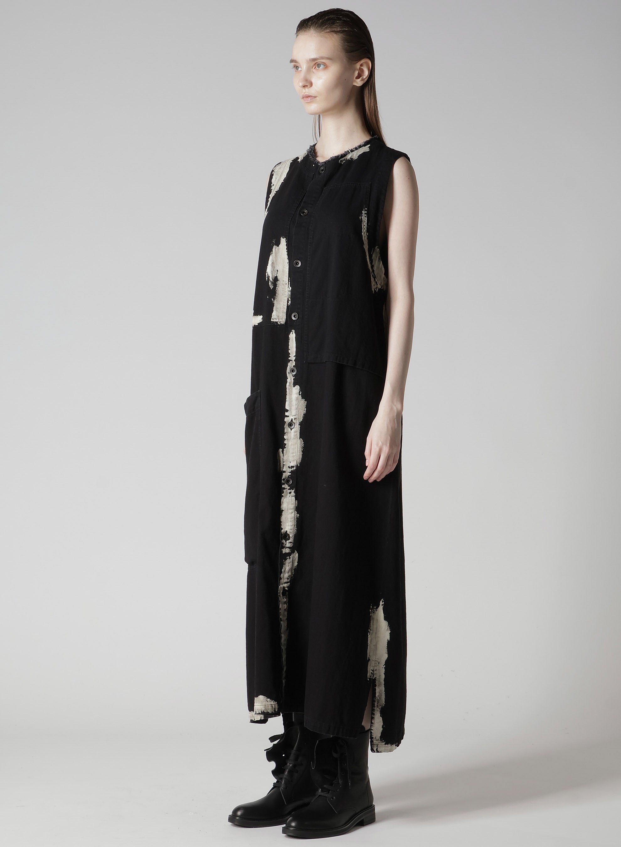 8OZ DENIM BRUSH BLEACH LONG DRESS – THE SHOP YOHJI YAMAMOTO