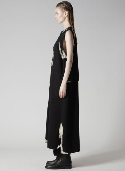8OZ DENIM BRUSH BLEACH LONG DRESS
