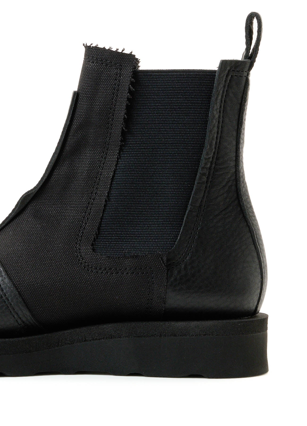 LEATHER / COTTON CANVAS COMBINATION BOOTS – THE SHOP YOHJI YAMAMOTO