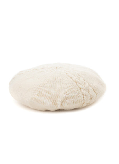 WOOL CABLE KNITTED BERET