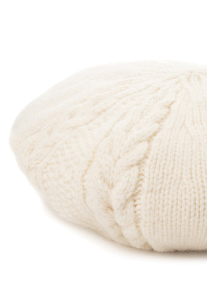 WOOL CABLE KNITTED BERET