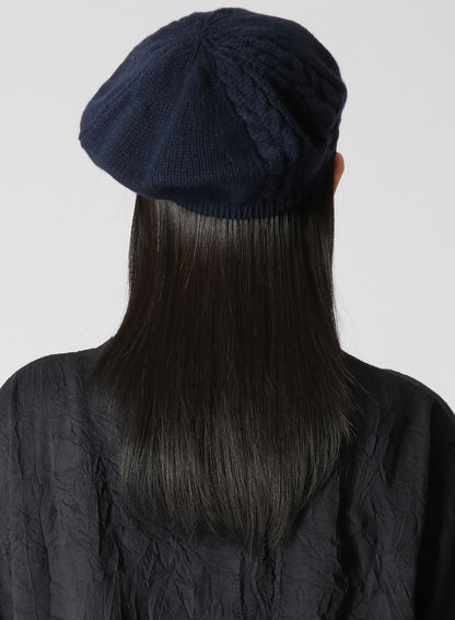 WOOL CABLE KNITTED BERET