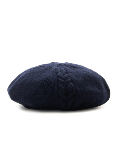 WOOL CABLE KNITTED BERET