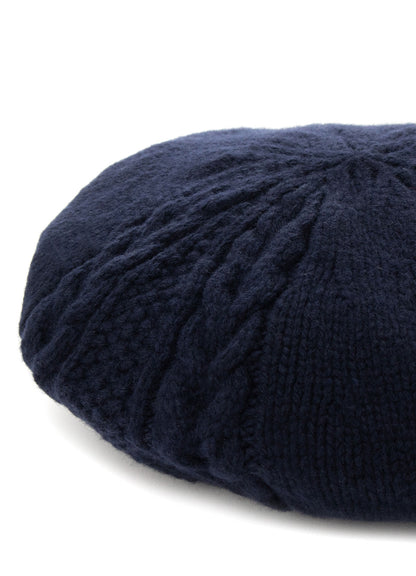 WOOL CABLE KNITTED BERET