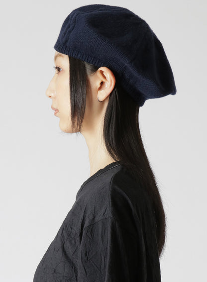 WOOL CABLE KNITTED BERET