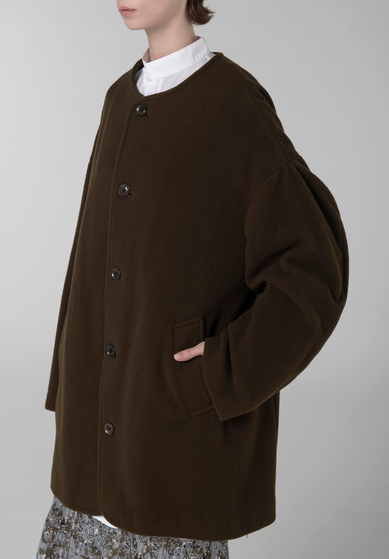 WOOL MOSSER NO COLLAR JACKET