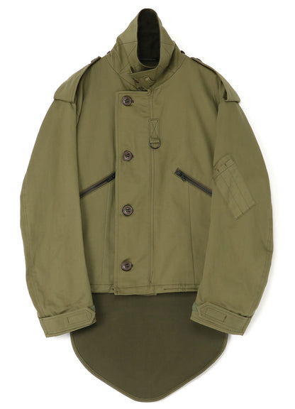 COTTON SATIN+COTTON WOOL LIGHT SERGE PILOT JACKET