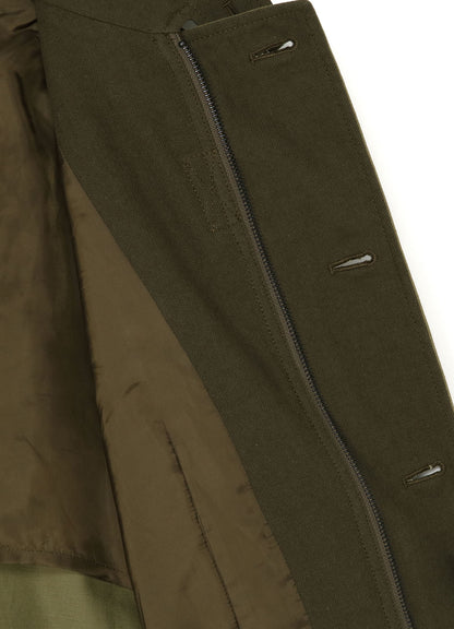 COTTON SATIN+COTTON WOOL LIGHT SERGE PILOT JACKET
