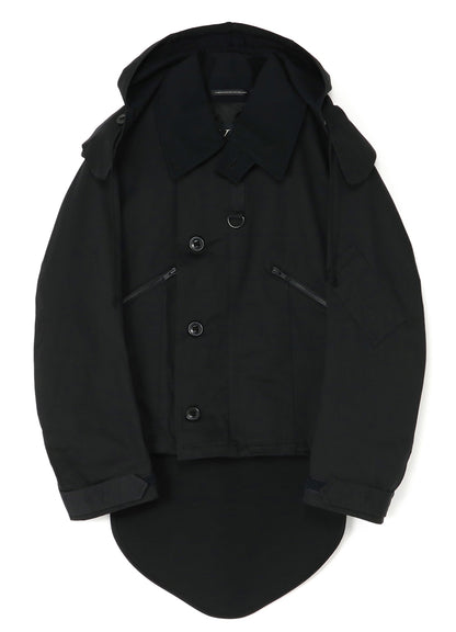 COTTON SATIN+COTTON WOOL LIGHT SERGE PILOT JACKET