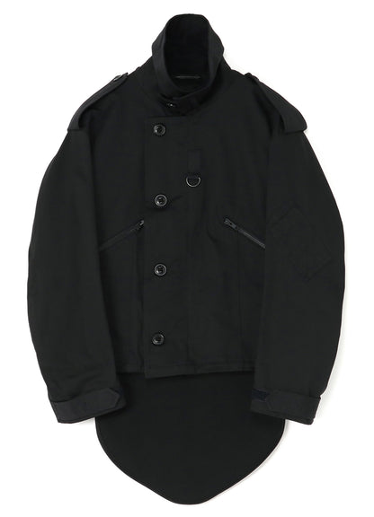COTTON SATIN+COTTON WOOL LIGHT SERGE PILOT JACKET
