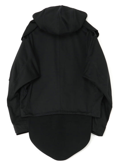 COTTON SATIN+COTTON WOOL LIGHT SERGE PILOT JACKET