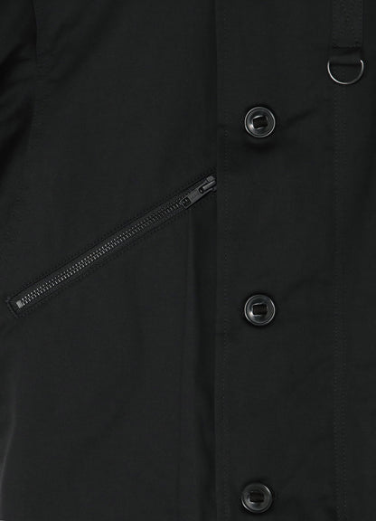 COTTON SATIN+COTTON WOOL LIGHT SERGE PILOT JACKET