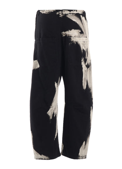 8OZ DENIM BRUSH BLEACH WIDE PANTS