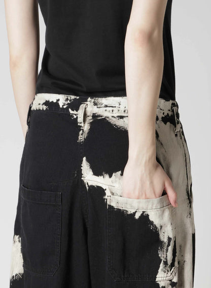 8OZ DENIM BRUSH BLEACH WIDE PANTS