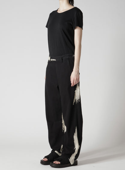 8OZ DENIM BRUSH BLEACH WIDE PANTS