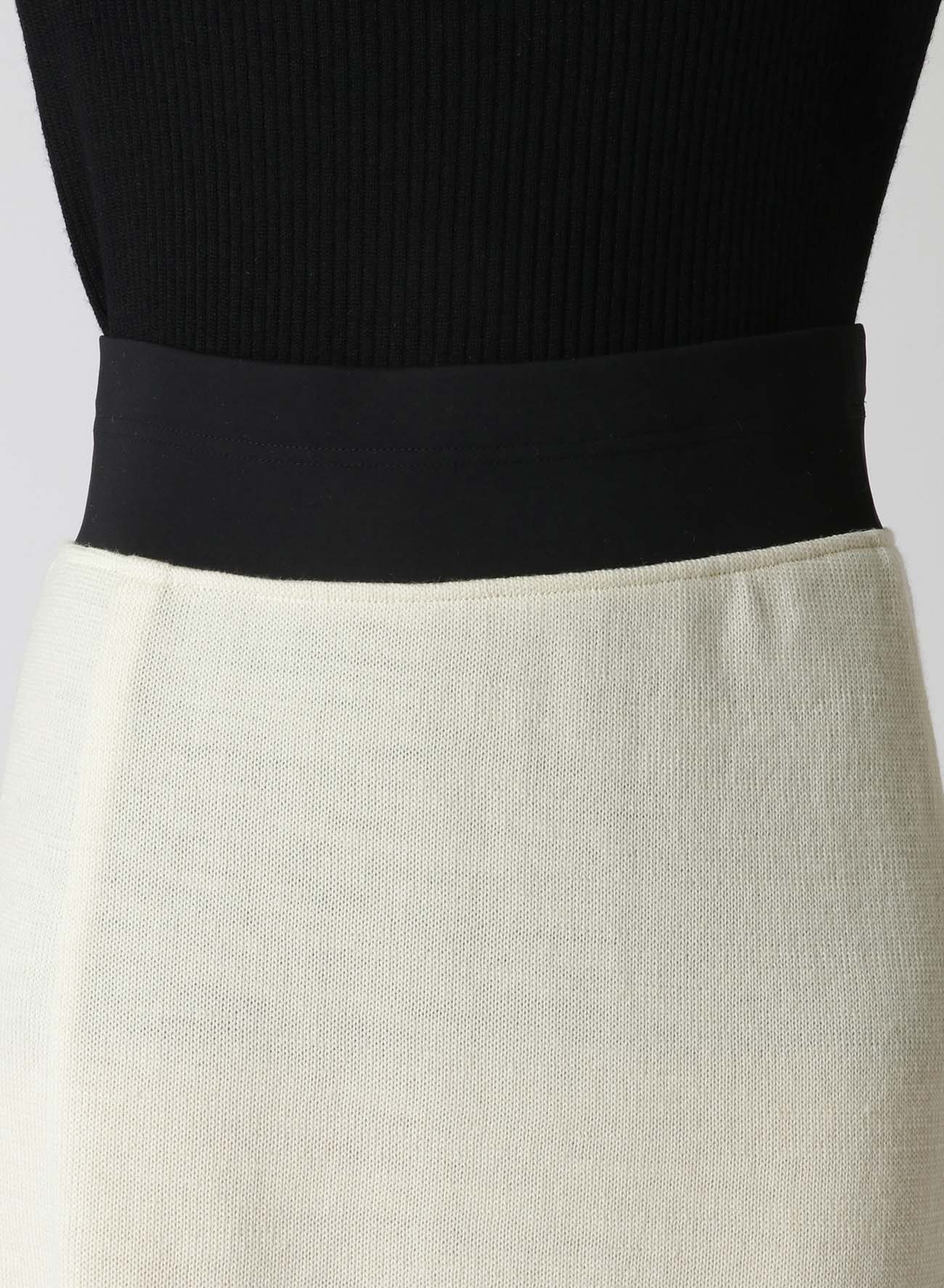 WOOL ROVING PLAIN STITCH KNIT SKIRT