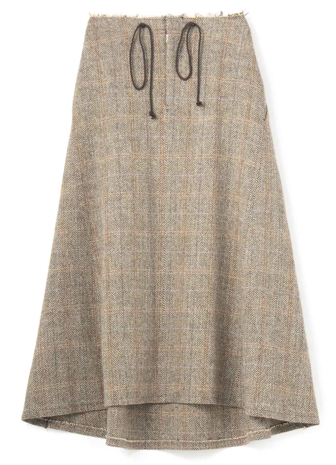 WOOL BRITISH TWEED BACK DROP SKIRT