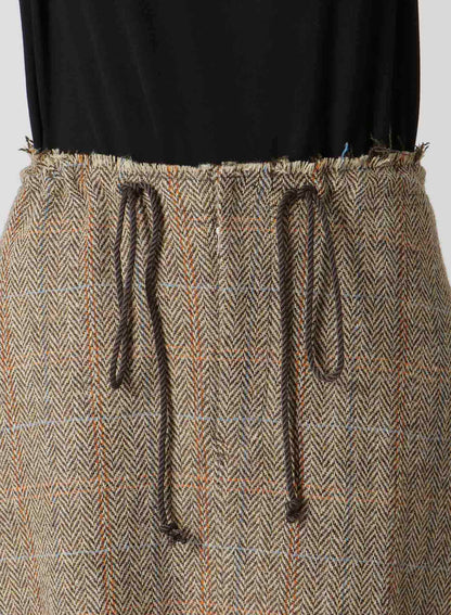 WOOL BRITISH TWEED BACK DROP SKIRT