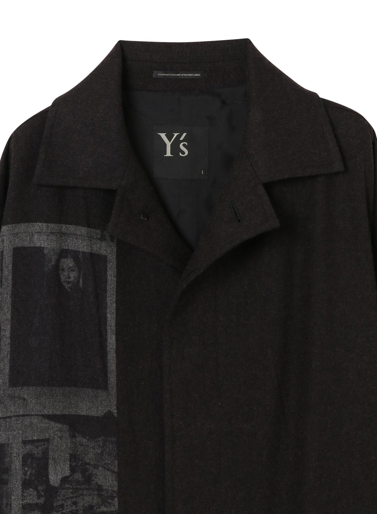 [Y's 1972 - A MOMENT IN Y's WITH MAX VADUKUL]TOP FLANNNEL DROP SHOULDER LONG COAT