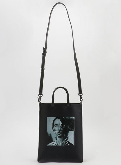 [Y's 1972 - A MOMENT IN Y's WITH MAX VADUKUL]PRINT SOFT LEATHER TOTE BAG