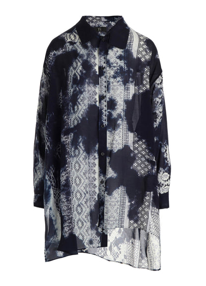CUPRO/RAYON UNBALANCED BIG BLOUSE