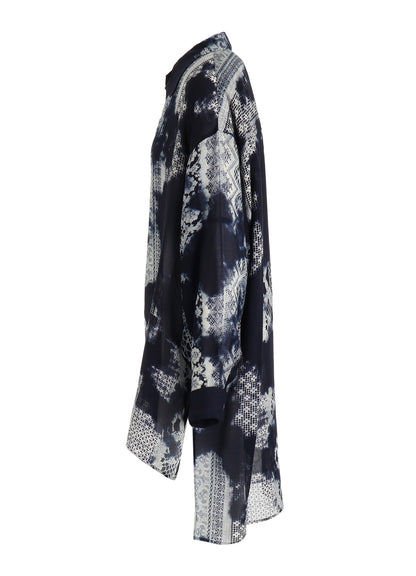 CUPRO/RAYON UNBALANCED BIG BLOUSE
