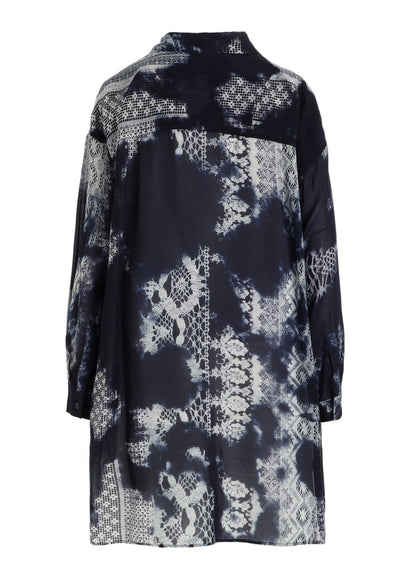 CUPRO/RAYON UNBALANCED BIG BLOUSE