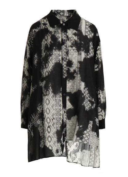CUPRO/RAYON UNBALANCED BIG BLOUSE