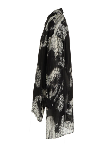CUPRO/RAYON UNBALANCED BIG BLOUSE